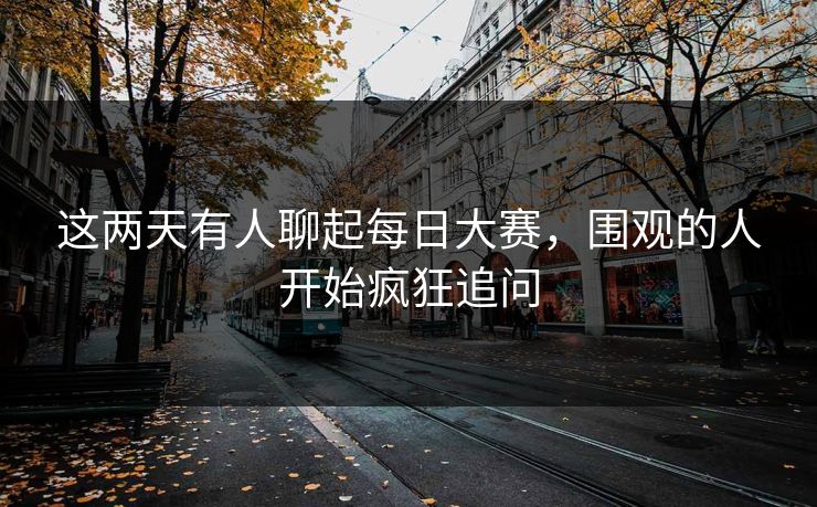 这两天有人聊起每日大赛，围观的人开始疯狂追问