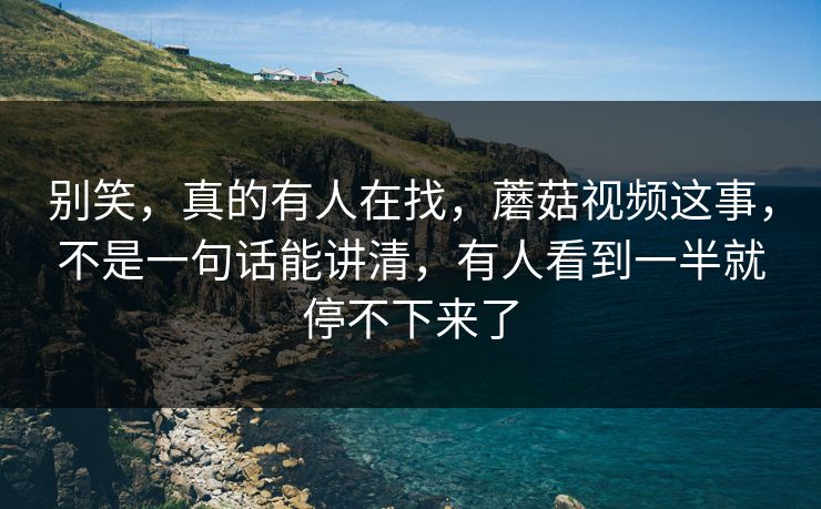 别笑，真的有人在找，蘑菇视频这事，不是一句话能讲清，有人看到一半就停不下来了