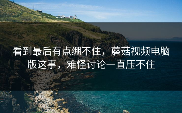 看到最后有点绷不住，蘑菇视频电脑版这事，难怪讨论一直压不住