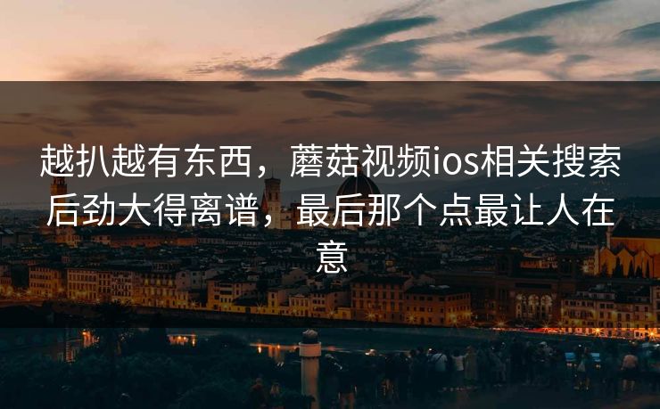 越扒越有东西，蘑菇视频ios相关搜索后劲大得离谱，最后那个点最让人在意