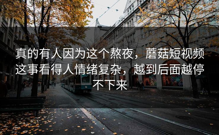 真的有人因为这个熬夜，蘑菇短视频这事看得人情绪复杂，越到后面越停不下来