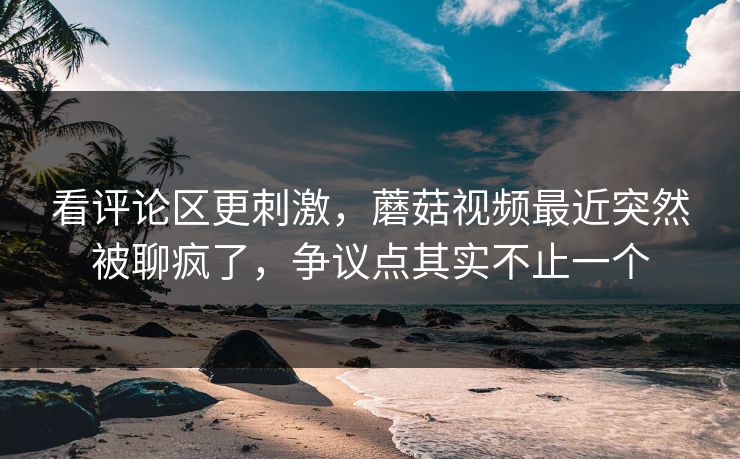 看评论区更刺激，蘑菇视频最近突然被聊疯了，争议点其实不止一个