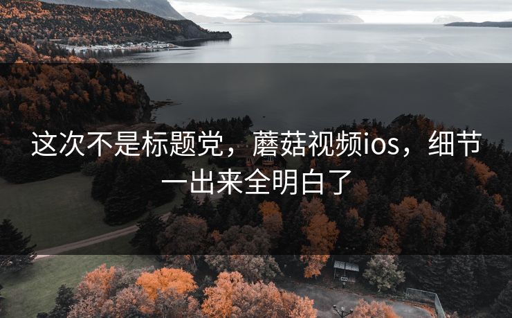 这次不是标题党，蘑菇视频ios，细节一出来全明白了
