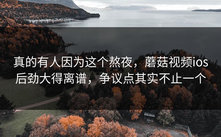 真的有人因为这个熬夜，蘑菇视频ios后劲大得离谱，争议点其实不止一个