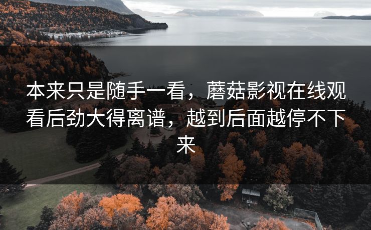 本来只是随手一看，蘑菇影视在线观看后劲大得离谱，越到后面越停不下来